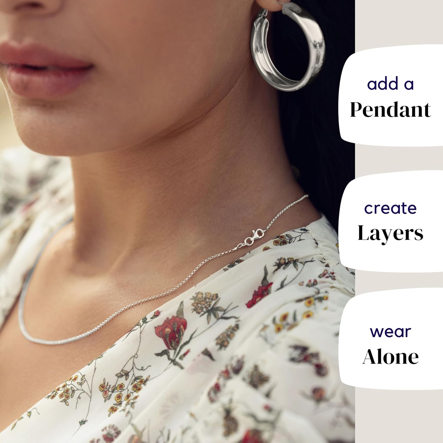 Solid 925 Sterling Silver Chain Necklace - Diamond Cut Cable Link Chain – 1.6mm Thin, Dainty, for Women & Men with Lobster Clasp – Made in Italy, (16-30 Inch) - Image 3