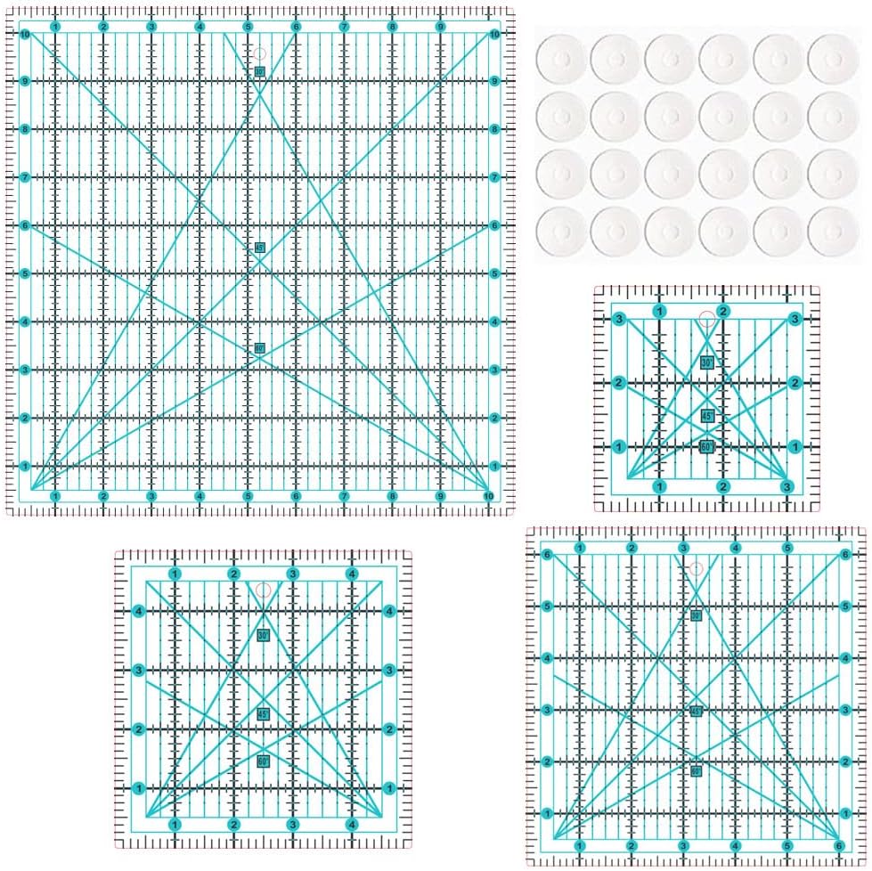 Quilting Rulers,Quilting Square Ruler (3.5", 5", 6.5", 10.5"),Quilting Ruler and Templates